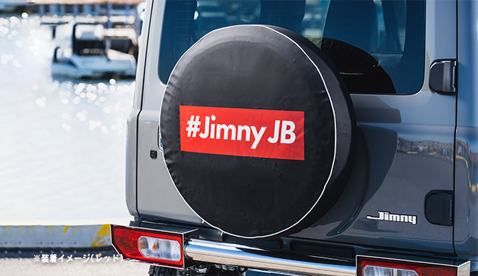 【ジムニー JB23W/JB64W】 スペアタイヤカバー ボックスロゴ レッド